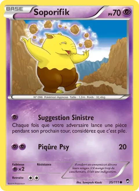 Carte Pokémon Soporifik 035/111, extension Poings Furieux