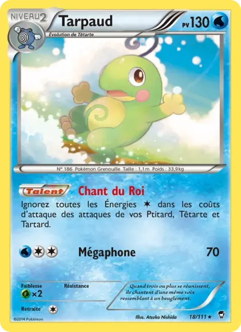 Carte Pokémon Tarpaud 018/111, extension Poings Furieux