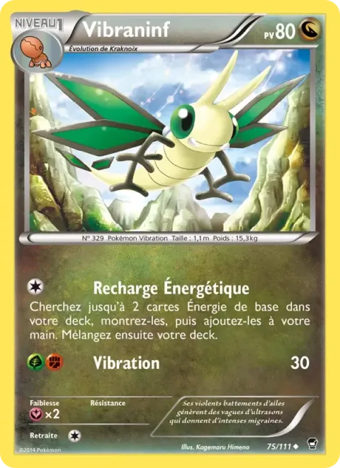 Carte Pokémon Vibraninf 075/111, extension Poings Furieux