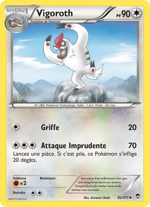 Carte Pokémon Vigoroth 082/111, extension Poings Furieux