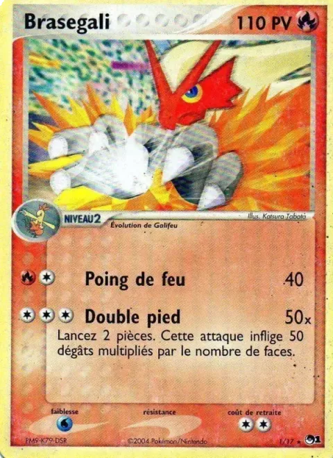 Carte Pokémon Braségali 001/017, extension POP Série 1