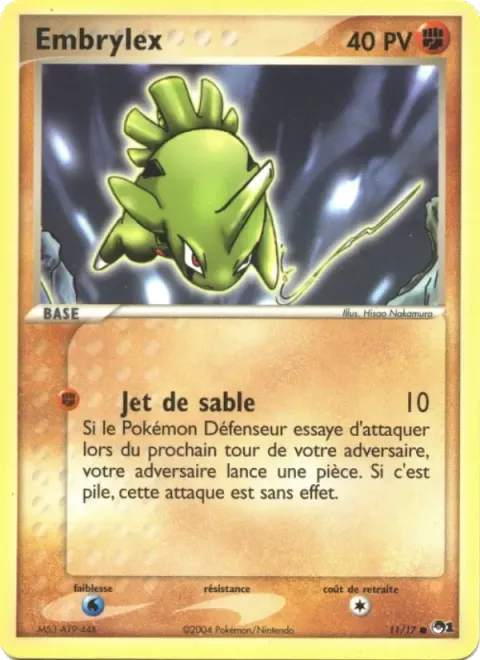 Carte Pokémon Embrylex 011/017, extension POP Série 1