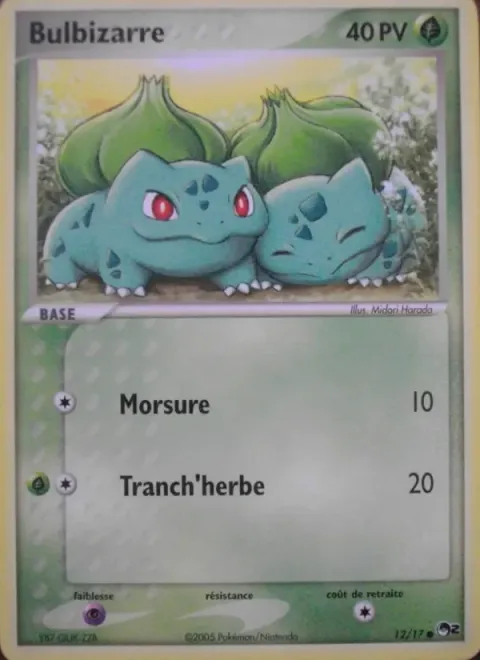 Carte Pokémon Bulbizarre 012/017, extension POP Série 2