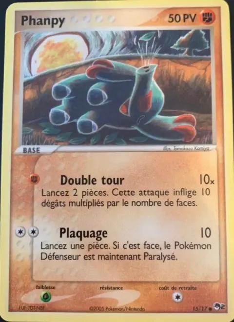 Carte Pokémon Phanpy 015/017, extension POP Série 2