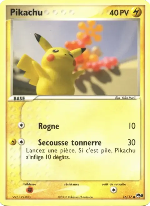 Carte Pokémon Pikachu 016/017, extension POP Série 2
