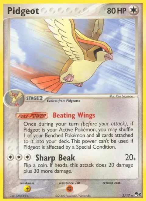 Carte Pokémon Roucarnage 002/017, extension POP Série 2