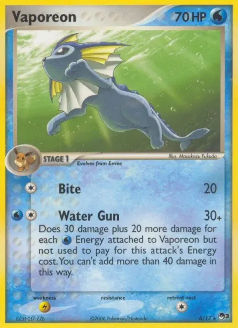 Carte Pokémon Aquali 006/017, extension POP Série 3