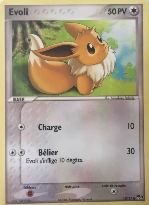 Carte Pokémon Evoli 013/017, extension POP Série 3