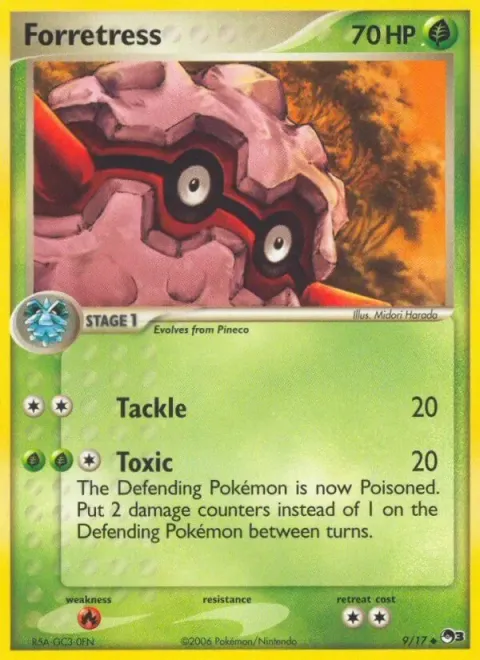 Carte Pokémon Foretress 009/017, extension POP Série 3