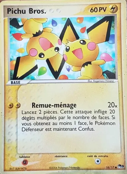 Carte Pokémon Pichu Bros. 016/017, extension POP Série 3