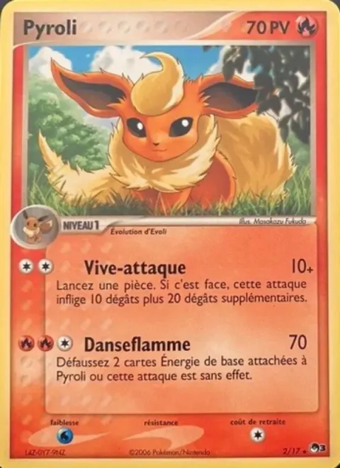 Carte Pokémon Pyroli 002/017, extension POP Série 3