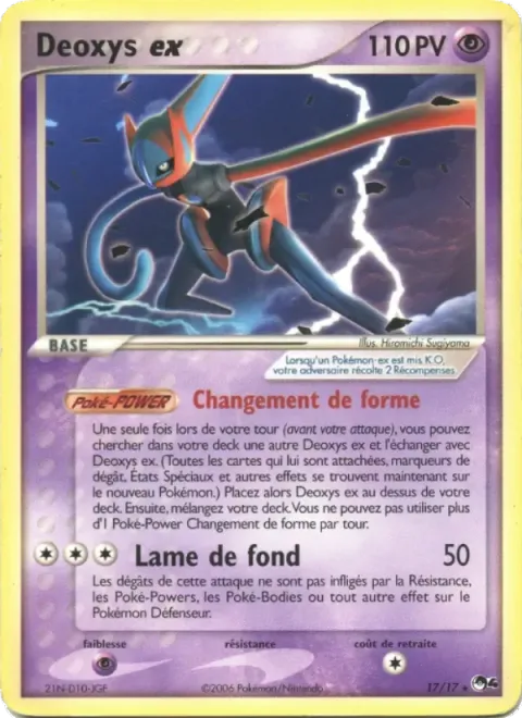 Carte Pokémon Deoxys ex 017/017, extension POP Série 4