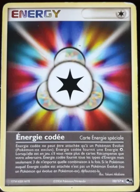 Carte Pokémon Énergie codée 010/017, extension POP Série 4