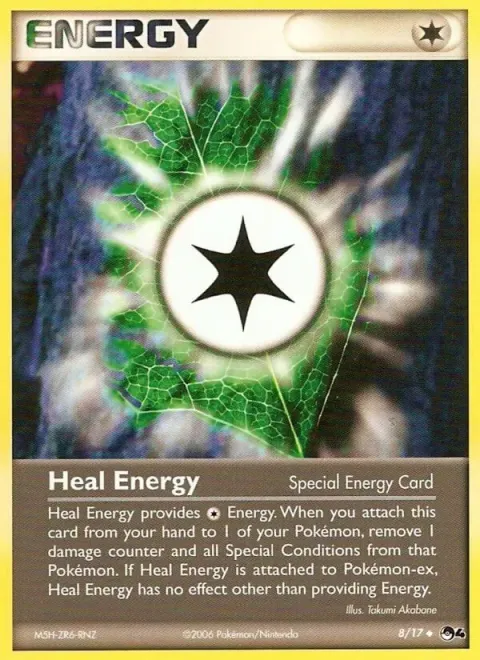 Carte Pokémon Énergie guérisseuse 008/017, extension POP Série 4