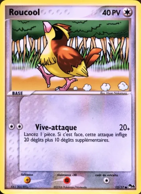 Carte Pokémon Roucool 012/017, extension POP Série 4