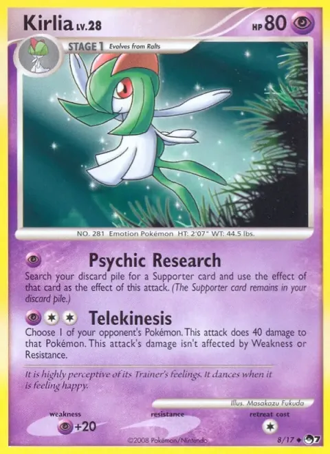 Carte Pokémon Kirlia 008/017, extension POP Série 7