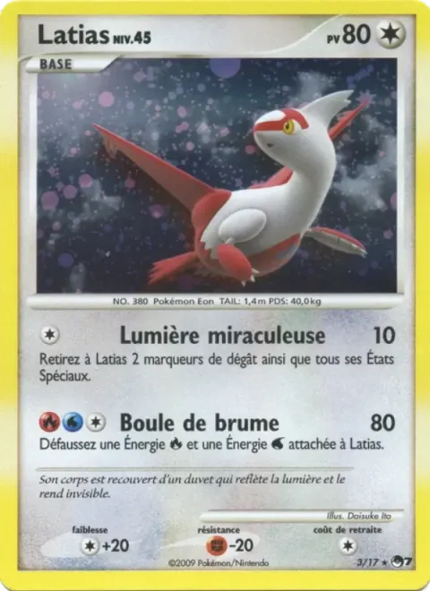 Carte Pokémon Latias 003/017, extension POP Série 7