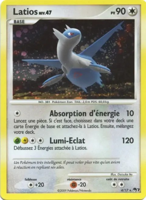 Carte Pokémon Latios 004/017, extension POP Série 7
