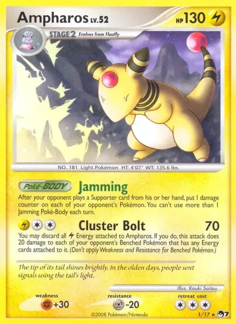 Carte Pokémon Pharamp 001/017, extension POP Série 7