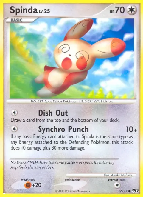Carte Pokémon Spinda 017/017, extension POP Série 7