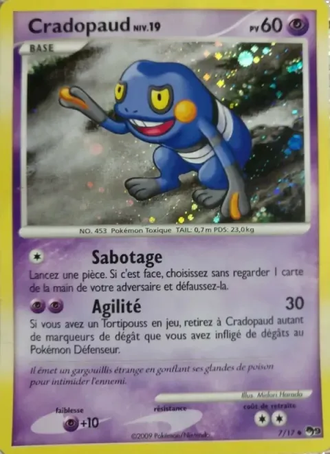 Carte Pokémon Cradopaud 007/017, extension POP Série 9