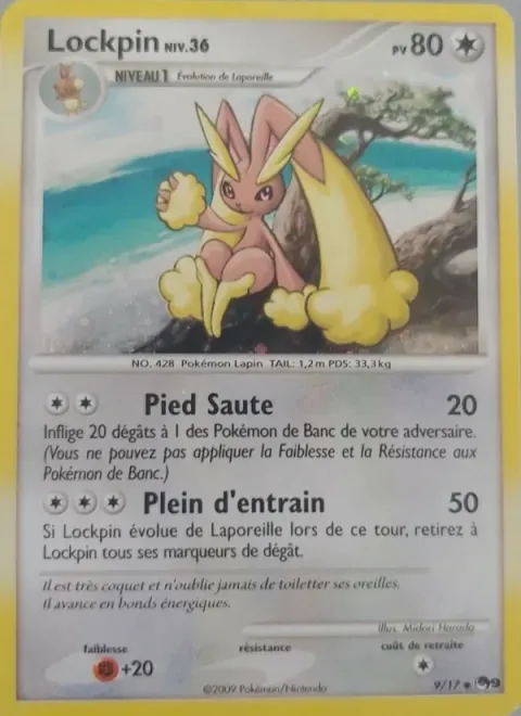 Carte Pokémon Lockpin 009/017, extension POP Série 9