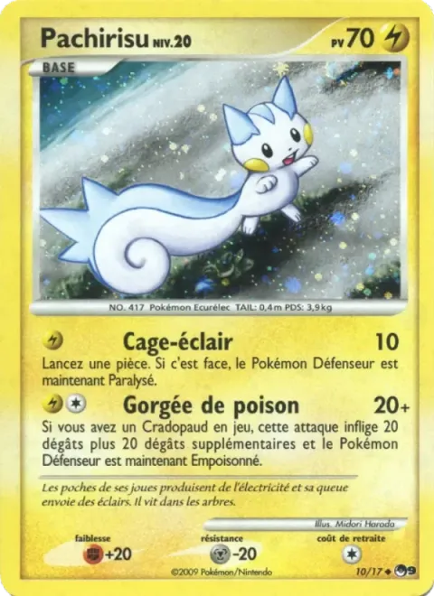 Carte Pokémon Pachirisu 010/017, extension POP Série 9