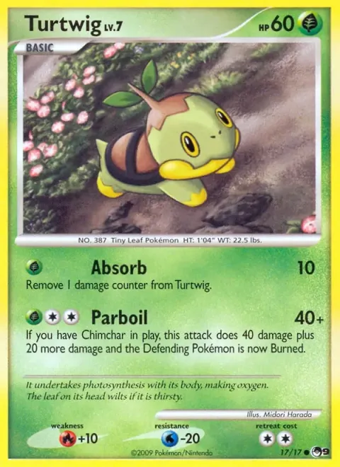 Carte Pokémon Tortipouss 017/017, extension POP Série 9