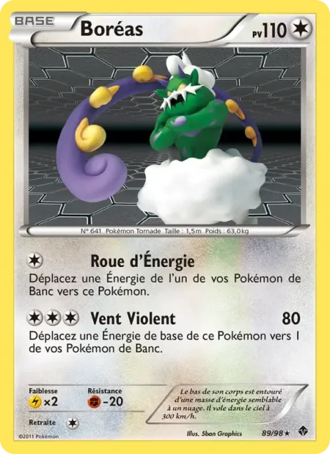 Carte Pokémon Boréas 089/098, extension Pouvoirs Émergents