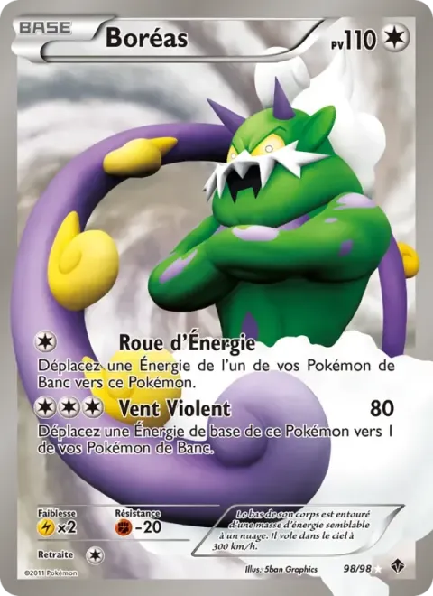 Carte Pokémon Boréas 098/098, extension Pouvoirs Émergents