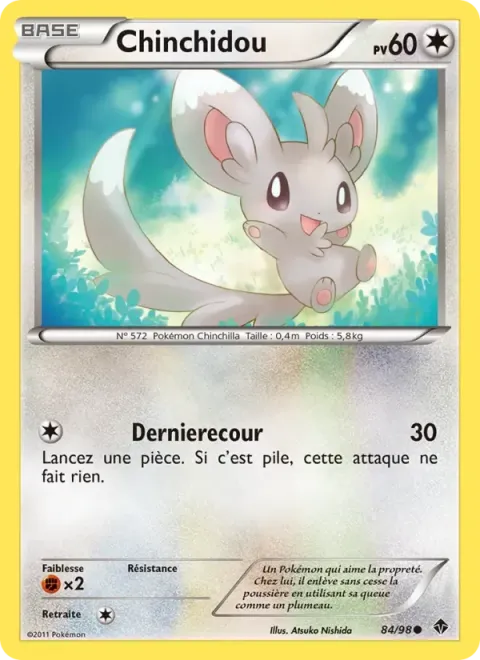 Carte Pokémon Chinchidou 084/098, extension Pouvoirs Émergents