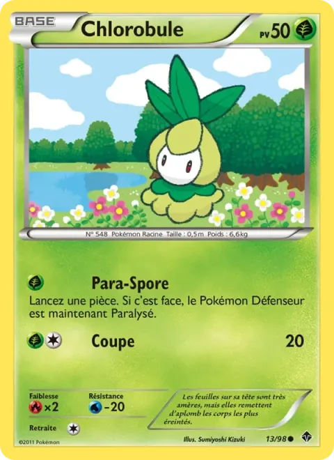 Carte Pokémon Chlorobule 013/098, extension Pouvoirs Émergents