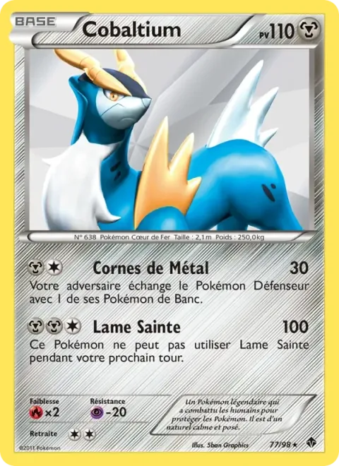 Carte Pokémon Cobaltium 077/098, extension Pouvoirs Émergents