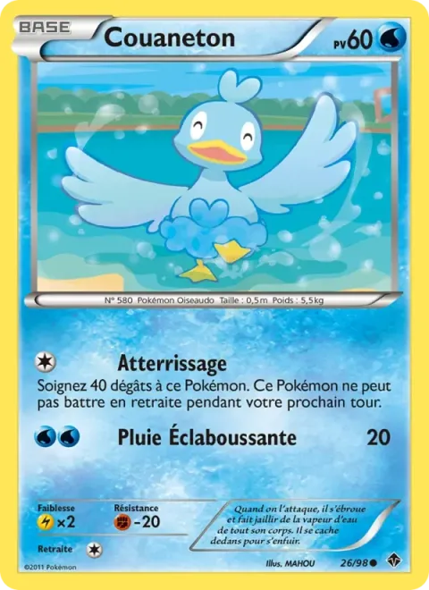 Carte Pokémon Couaneton 026/098, extension Pouvoirs Émergents