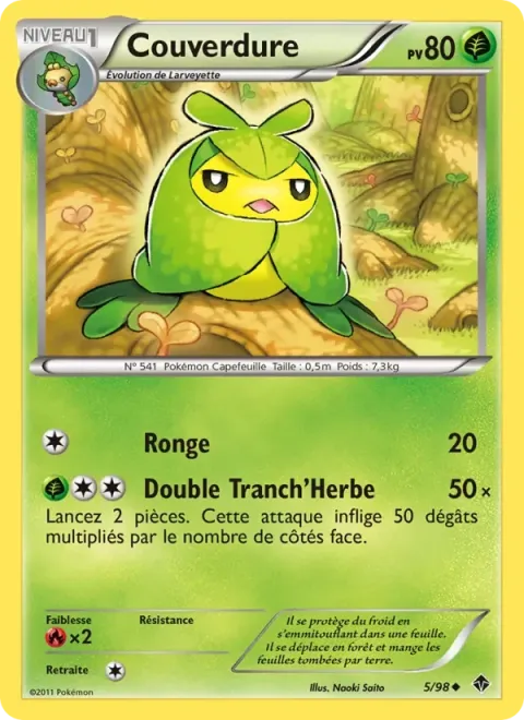 Carte Pokémon Couverdure 005/098, extension Pouvoirs Émergents