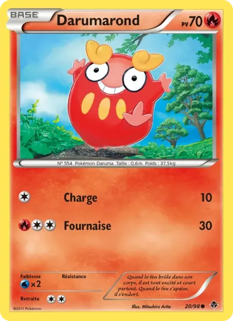 Carte Pokémon Darumarond 020/098, extension Pouvoirs Émergents