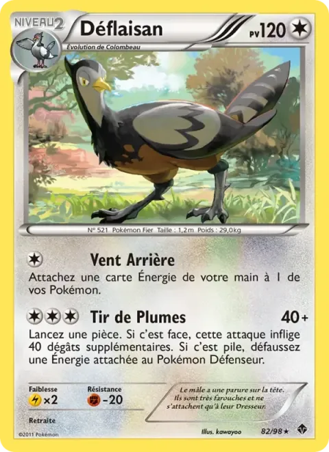 Carte Pokémon Déflaisan 082/098, extension Pouvoirs Émergents