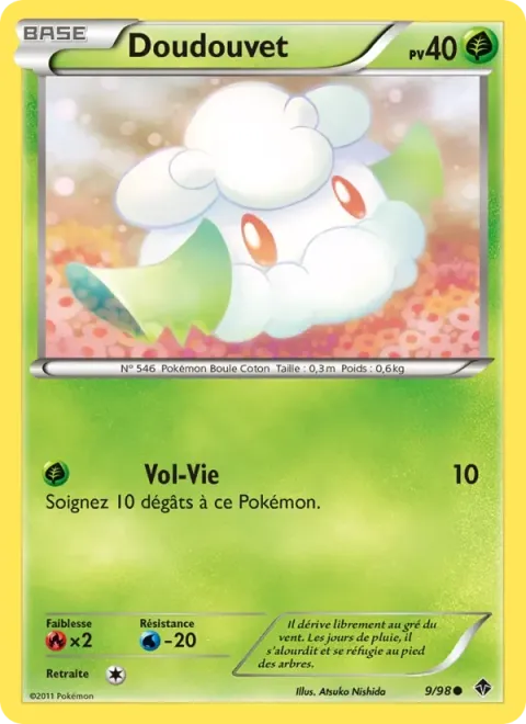 Carte Pokémon Doudouvet 009/098, extension Pouvoirs Émergents