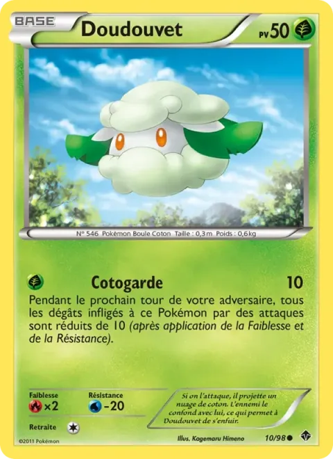 Carte Pokémon Doudouvet 010/098, extension Pouvoirs Émergents