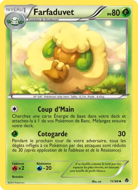 Carte Pokémon Farfaduvet 011/098, extension Pouvoirs Émergents