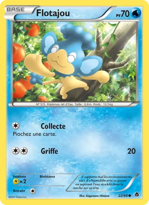 Carte Pokémon Flotajou 022/098, extension Pouvoirs Émergents
