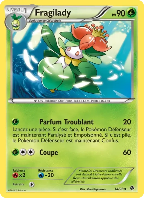 Carte Pokémon Fragilady 014/098, extension Pouvoirs Émergents