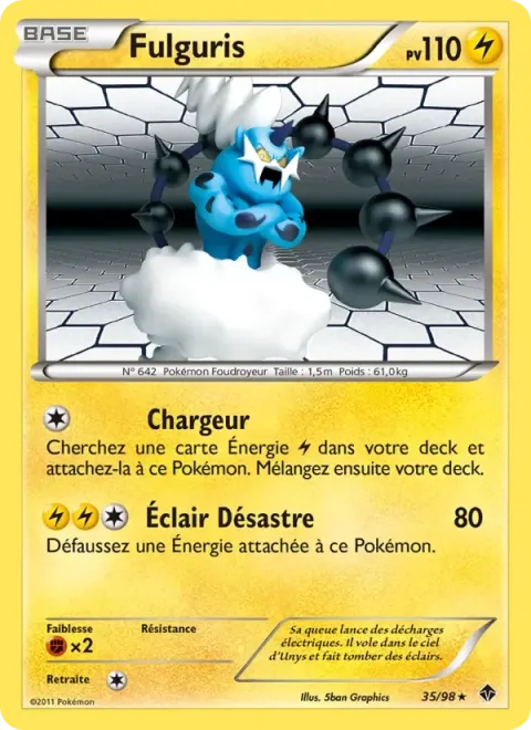Carte Pokémon Fulguris 035/098, extension Pouvoirs Émergents