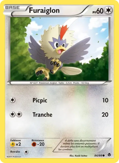 Carte Pokémon Furaiglon 086/098, extension Pouvoirs Émergents