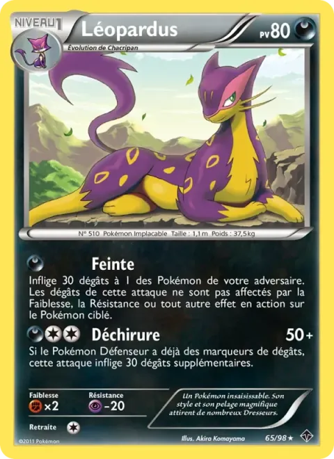 Carte Pokémon Léopardus 065/098, extension Pouvoirs Émergents
