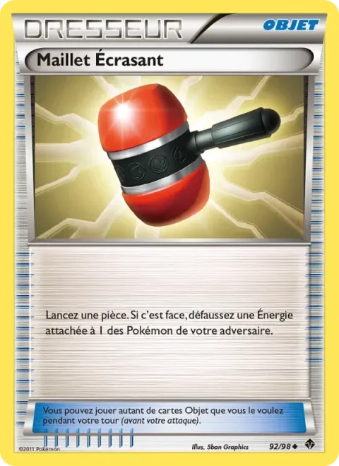 Carte Pokémon Maillet Écrasant 092/098, extension Pouvoirs Émergents