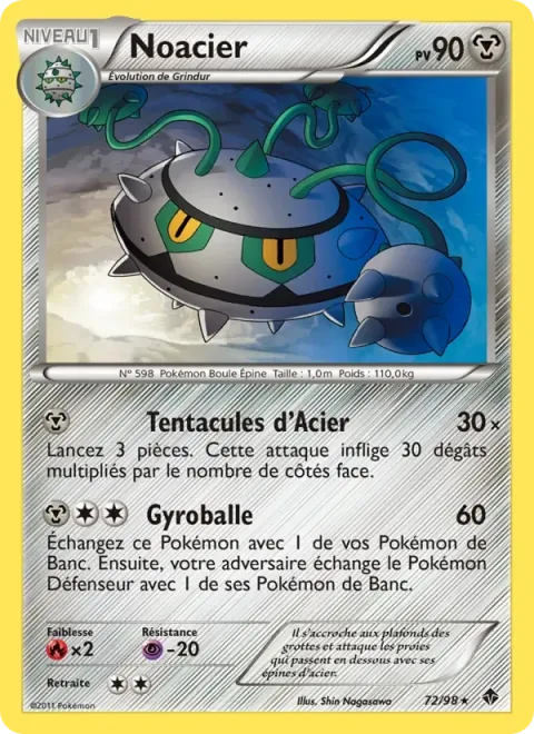 Carte Pokémon Noacier 072/098, extension Pouvoirs Émergents
