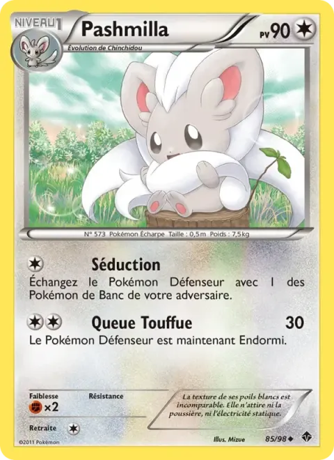 Carte Pokémon Pashmilla 085/098, extension Pouvoirs Émergents