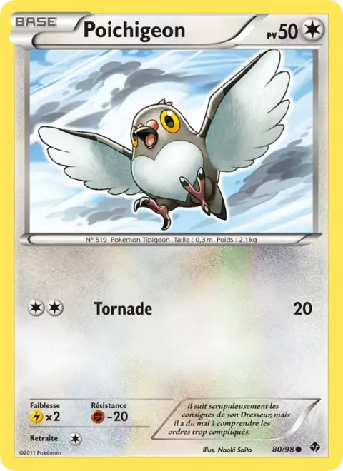 Carte Pokémon Poichigeon 080/098, extension Pouvoirs Émergents