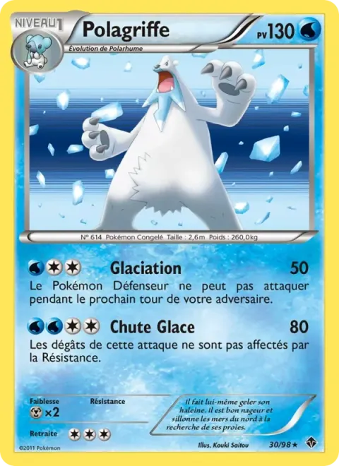 Carte Pokémon Polagriffe 030/098, extension Pouvoirs Émergents